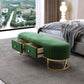 Modern Cushioned Seating Bench Oval Entryway and Bedroom Bench with Drawers