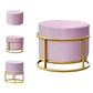 Luxury Ottoman Velvet Upholstered Solid Color Round Ottoman with Metal Legs Violet 1 Piece Clearhalo 'furn' 'furn_ottomans_poufs' 'Furniture' 'Living Room Furniture' 'Ottomans & Poufs' 'ottomans_poufs' 7097473