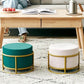 Luxury Ottoman Velvet Upholstered Solid Color Round Ottoman with Metal Legs Clearhalo 'furn' 'furn_ottomans_poufs' 'Furniture' 'Living Room Furniture' 'Ottomans & Poufs' 'ottomans_poufs' 7097474