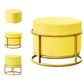 Luxury Ottoman Velvet Upholstered Solid Color Round Ottoman with Metal Legs Yellow 1 Piece Clearhalo 'furn' 'furn_ottomans_poufs' 'Furniture' 'Living Room Furniture' 'Ottomans & Poufs' 'ottomans_poufs' 7097479