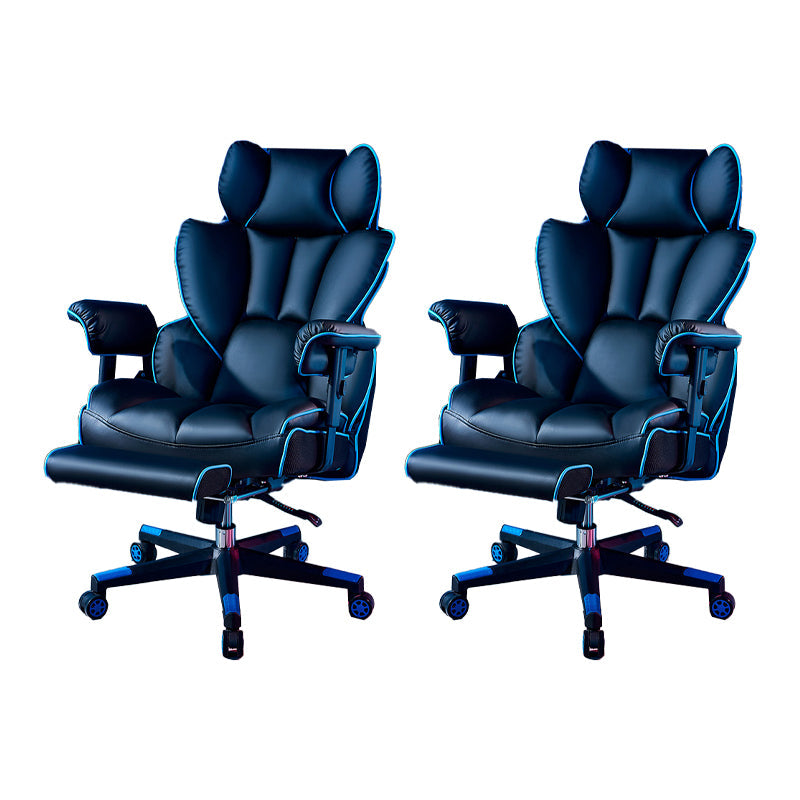 Silla de juego moderna para el hogar de cuero de cuero silla de acuñación con ruedas