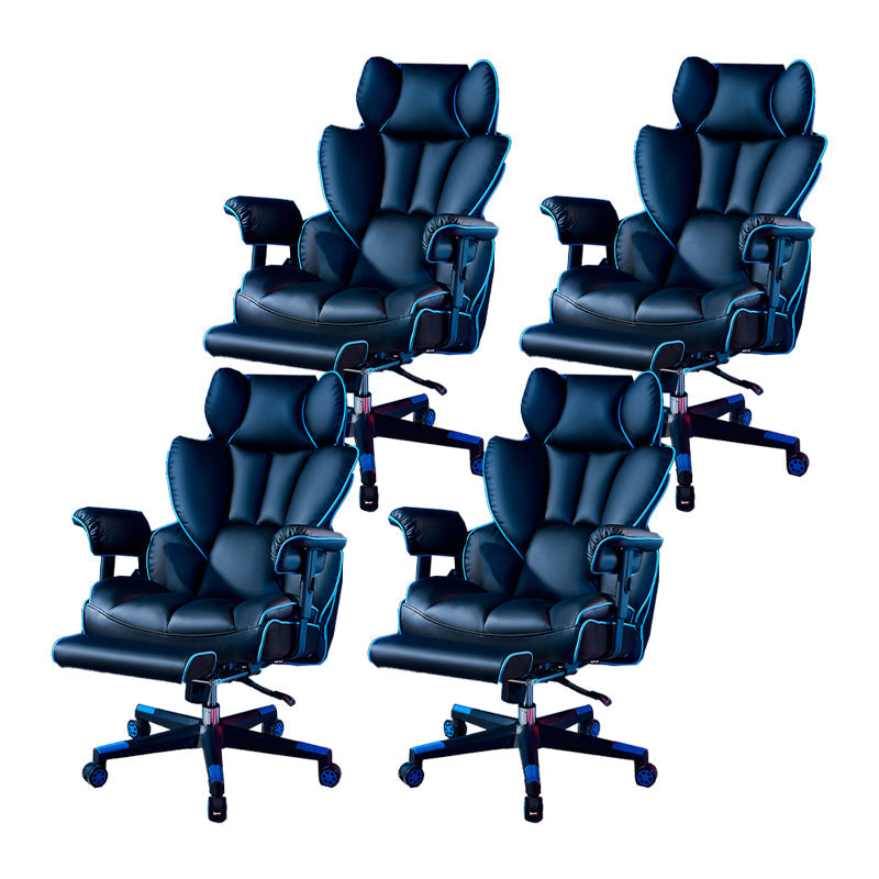 Silla de juego moderna para el hogar de cuero de cuero silla de acuñación con ruedas