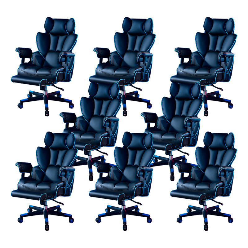 Silla de juego moderna para el hogar de cuero de cuero silla de acuñación con ruedas