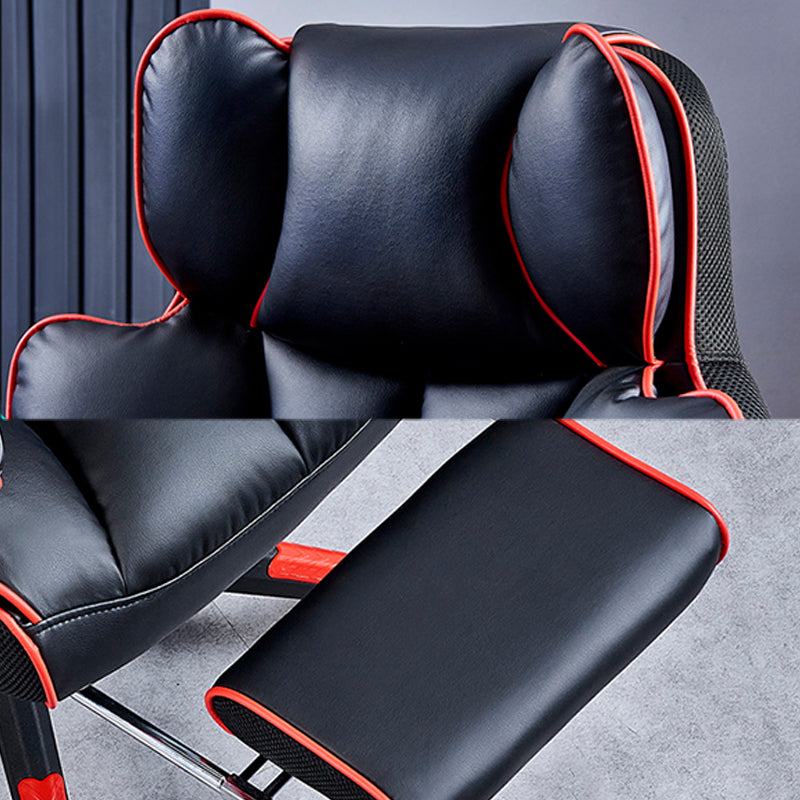 Silla de juego moderna para el hogar de cuero de cuero silla de acuñación con ruedas