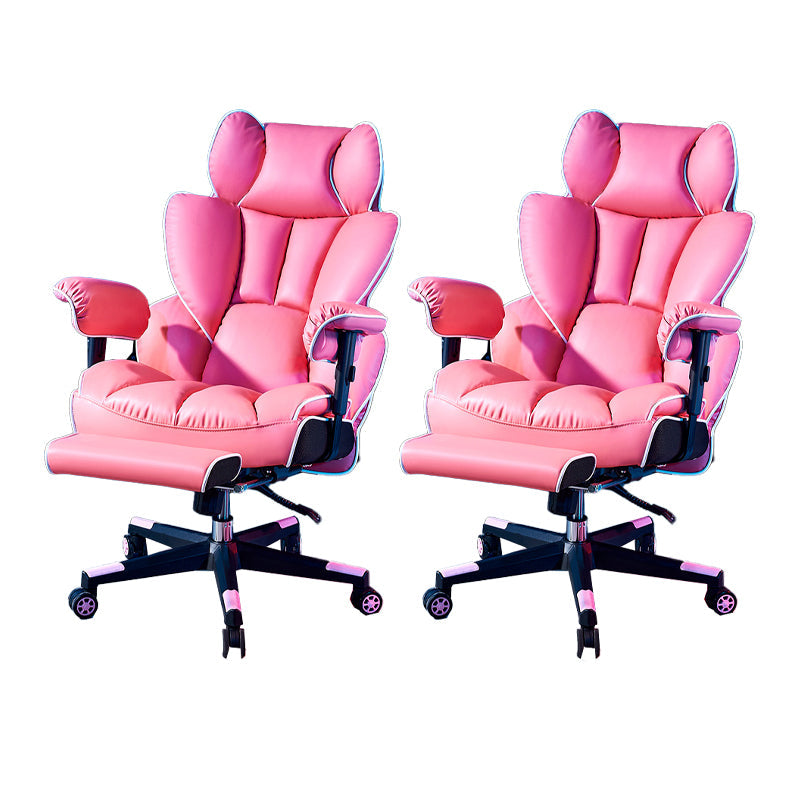 Silla de juego moderna para el hogar de cuero de cuero silla de acuñación con ruedas