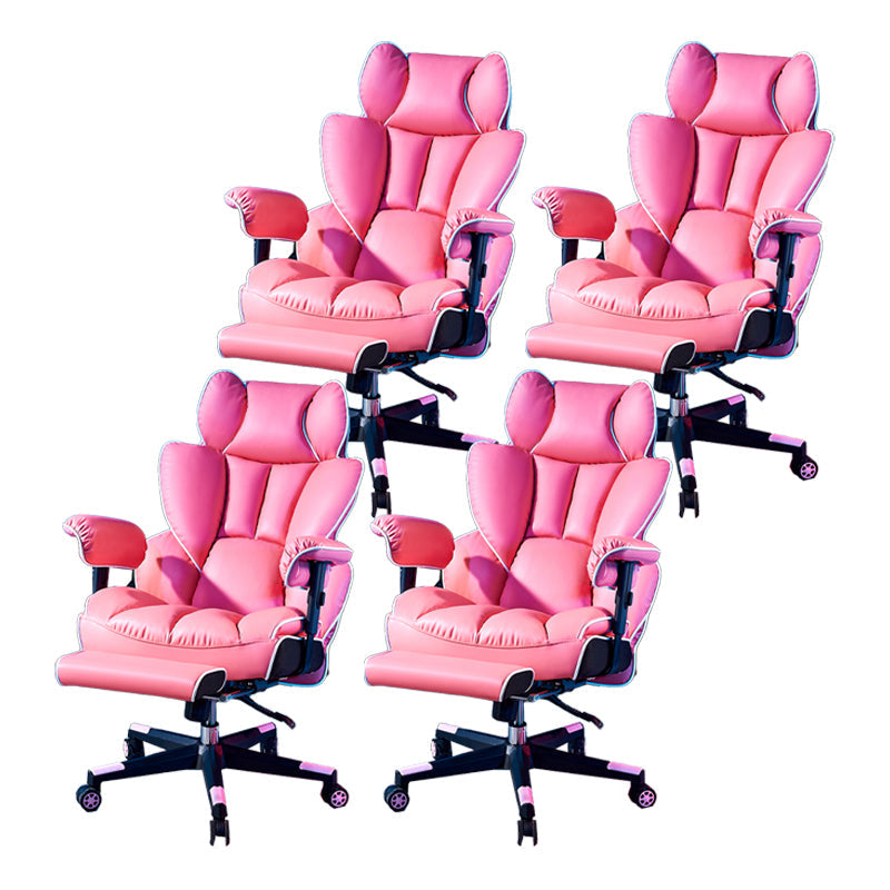 Silla de juego moderna para el hogar de cuero de cuero silla de acuñación con ruedas