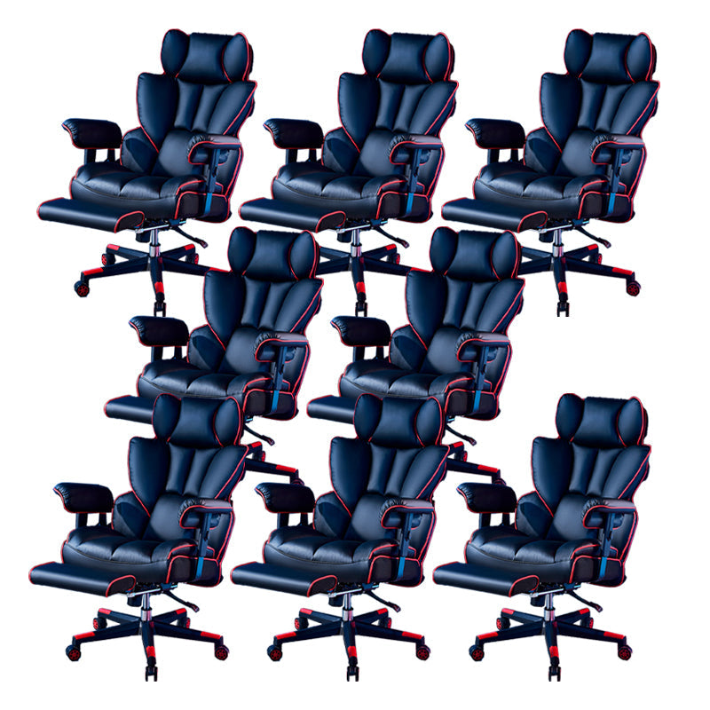 Silla de juego moderna para el hogar de cuero de cuero silla de acuñación con ruedas