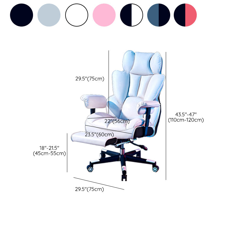 Silla de juego moderna para el hogar de cuero de cuero silla de acuñación con ruedas