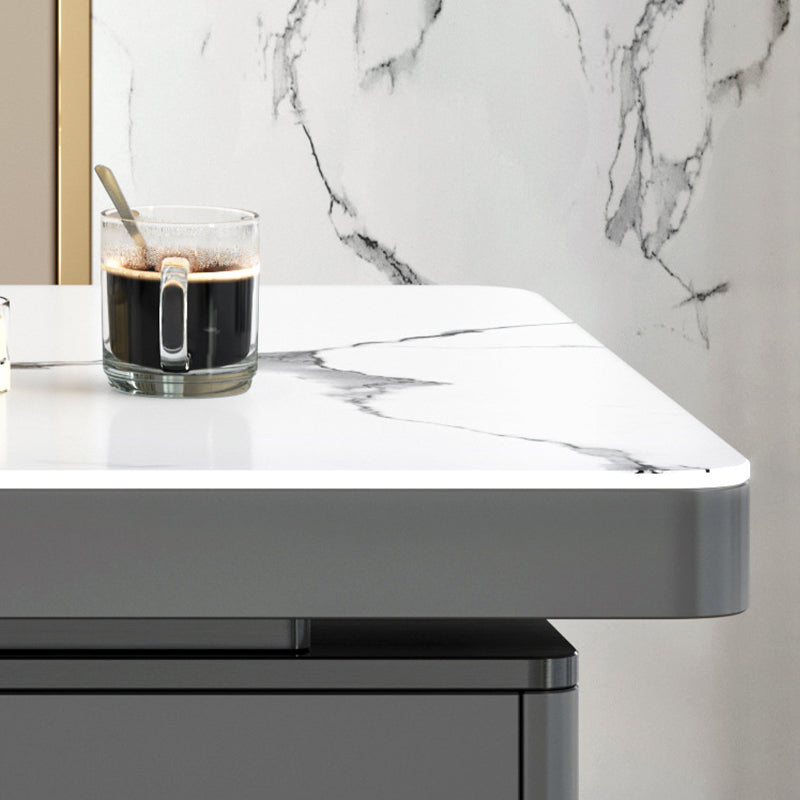 Stone Modern Style Writing Desk Rectangular Shape Office Table with 2-Legs for Office Clearhalo 'furn' 'furn_office_desk' 'Furniture' 'Office Desks' 'Office Furniture' 'office_desk' 7101332