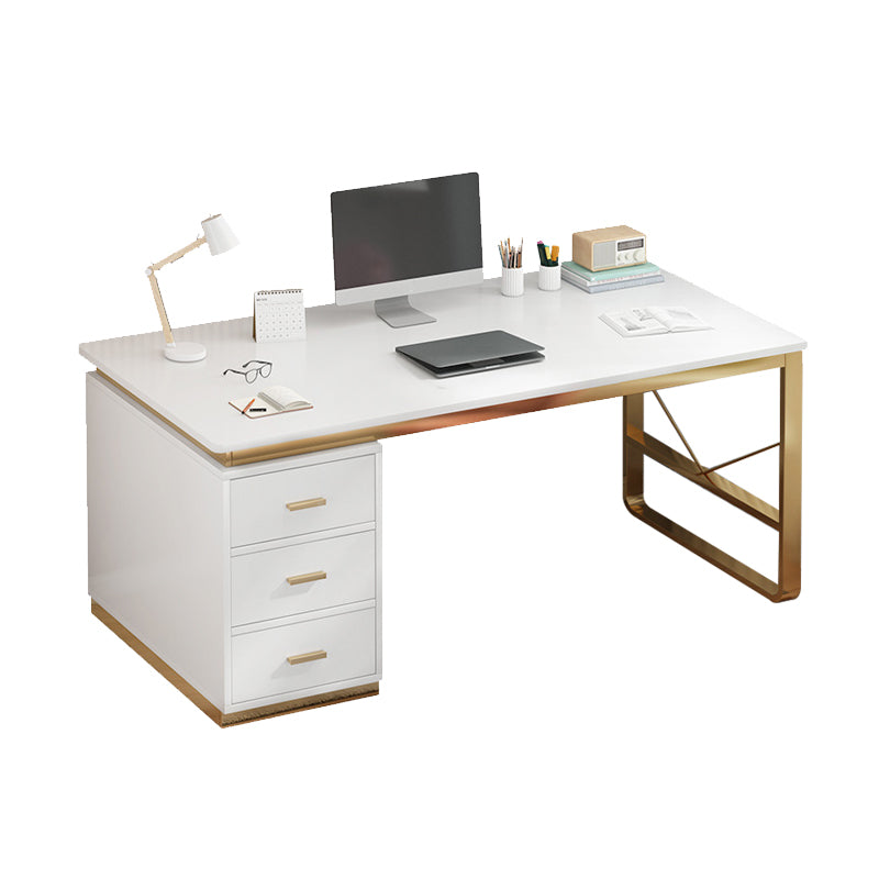 Contemporary Writing Desk Antique Finish Computer Desk with Drawers Clearhalo 'furn' 'furn_office_desk' 'Furniture' 'Office Desks' 'Office Furniture' 'office_desk' 7101358