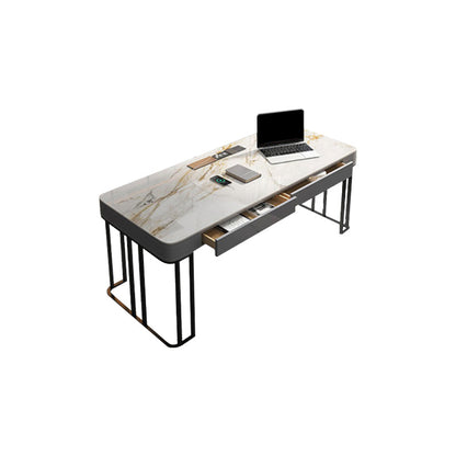 Stone Modern Style Task Desk Rectangular Shape Office Table with 2-Legs for Office