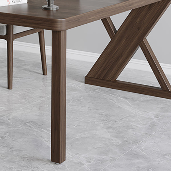 Modern Solid Wood Writing Desk 29.53" Tall Corner Office Desk in Brown Clearhalo 'furn' 'furn_office_desk' 'Furniture' 'Office Desks' 'Office Furniture' 'office_desk' 7101585