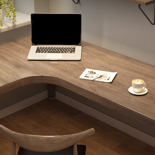 Mesa de oficina de escritura de madera de estilo moderno con 3 leges en marrón