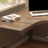 Mesa de oficina de escritura de madera de estilo moderno con 3 leges en marrón