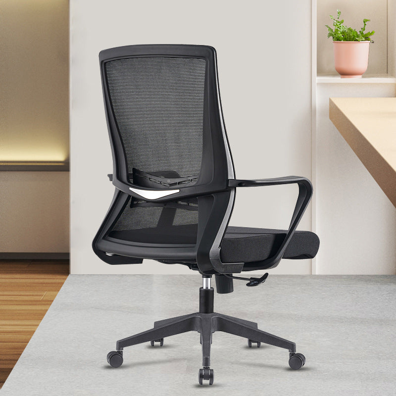 Modern Fixed Arms Chair No Distressing Ergonomic Desk Chair with Wheels Clearhalo 'furn' 'furn_office_chair' 'Furniture' 'Office Chairs' 'Office Furniture' 'office_chair' 7101764