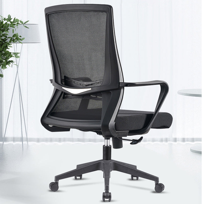 Modern Fixed Arms Chair No Distressing Ergonomic Desk Chair with Wheels Clearhalo 'furn' 'furn_office_chair' 'Furniture' 'Office Chairs' 'Office Furniture' 'office_chair' 7101766
