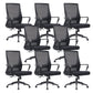 Modern Fixed Arms Chair No Distressing Ergonomic Desk Chair with Wheels Black 8 Piece Set Clearhalo 'furn' 'furn_office_chair' 'Furniture' 'Office Chairs' 'Office Furniture' 'office_chair' 7101772
