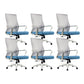 Modern Fixed Arms Chair No Distressing Ergonomic Desk Chair with Wheels Gray-Blue 6 Piece Set Clearhalo 'furn' 'furn_office_chair' 'Furniture' 'Office Chairs' 'Office Furniture' 'office_chair' 7101778