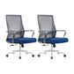 Modern Fixed Arms Chair No Distressing Ergonomic Desk Chair with Wheels Black-Blue 2 Piece Set Clearhalo 'furn' 'furn_office_chair' 'Furniture' 'Office Chairs' 'Office Furniture' 'office_chair' 7101780