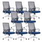 Modern Fixed Arms Chair No Distressing Ergonomic Desk Chair with Wheels Black-Blue 8 Piece Set Clearhalo 'furn' 'furn_office_chair' 'Furniture' 'Office Chairs' 'Office Furniture' 'office_chair' 7101783