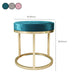 Luxury Ottoman Velvet Tear Resistant Upholstered Solid Color Round Ottoman with Metal Legs