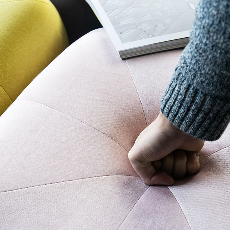 Modern Pouf Ottoman Velvet Upholstered Fade Resistant Solid Color Square Ottoman