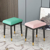 Glam Ottoman Velvet Upholstered Solid Color Square Ottoman with Metal Legs Clearhalo 'furn' 'furn_ottomans_poufs' 'Furniture' 'Living Room Furniture' 'Ottomans & Poufs' 'ottomans_poufs' 7101864