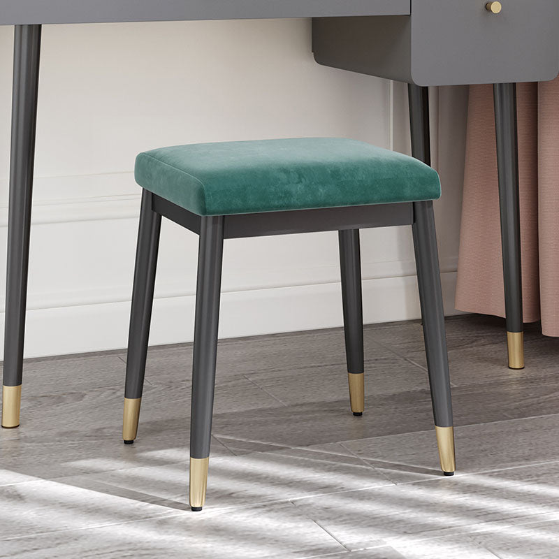 Glam Ottoman Velvet Upholstered Solid Color Square Ottoman with Metal Legs Clearhalo 'furn' 'furn_ottomans_poufs' 'Furniture' 'Living Room Furniture' 'Ottomans & Poufs' 'ottomans_poufs' 7101877