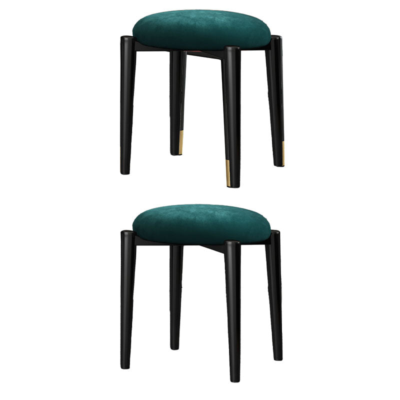 Luxury Ottoman Velvet Tear Resistant Solid Color Round Ottoman with Metal Legs Green 2 Piece Set Clearhalo 'furn' 'furn_ottomans_poufs' 'Furniture' 'Living Room Furniture' 'Ottomans & Poufs' 'ottomans_poufs' 7101893