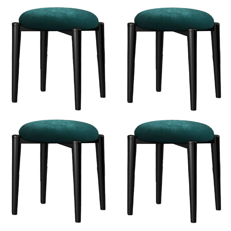 Luxury Ottoman Velvet Tear Resistant Solid Color Round Ottoman with Metal Legs Green 4 Piece Set Clearhalo 'furn' 'furn_ottomans_poufs' 'Furniture' 'Living Room Furniture' 'Ottomans & Poufs' 'ottomans_poufs' 7101894