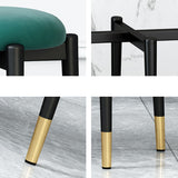 Luxury Ottoman Velvet Tear Resistant Solid Color Round Ottoman with Metal Legs Clearhalo 'furn' 'furn_ottomans_poufs' 'Furniture' 'Living Room Furniture' 'Ottomans & Poufs' 'ottomans_poufs' 7101895