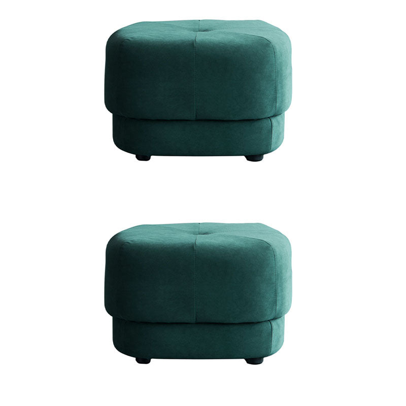 Modern Ottoman Velvet Upholstered Fade Resistant Solid Color Square Ottoman