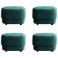 Modern Ottoman Velvet Upholstered Fade Resistant Solid Color Square Ottoman