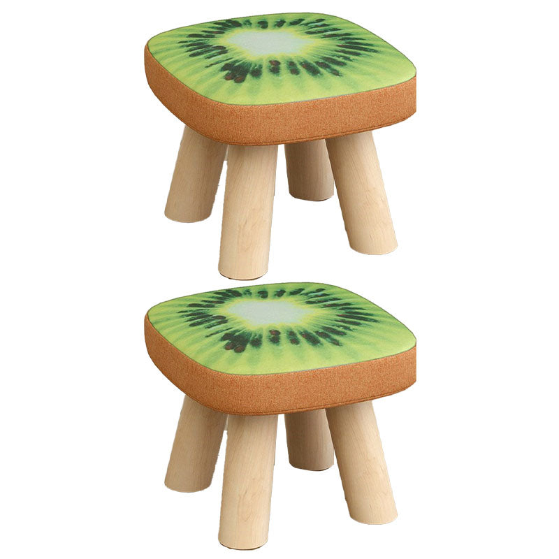 Modern Ottoman Cotton Fade Resistant Detachable Seat Cover Solid Color Square Ottoman