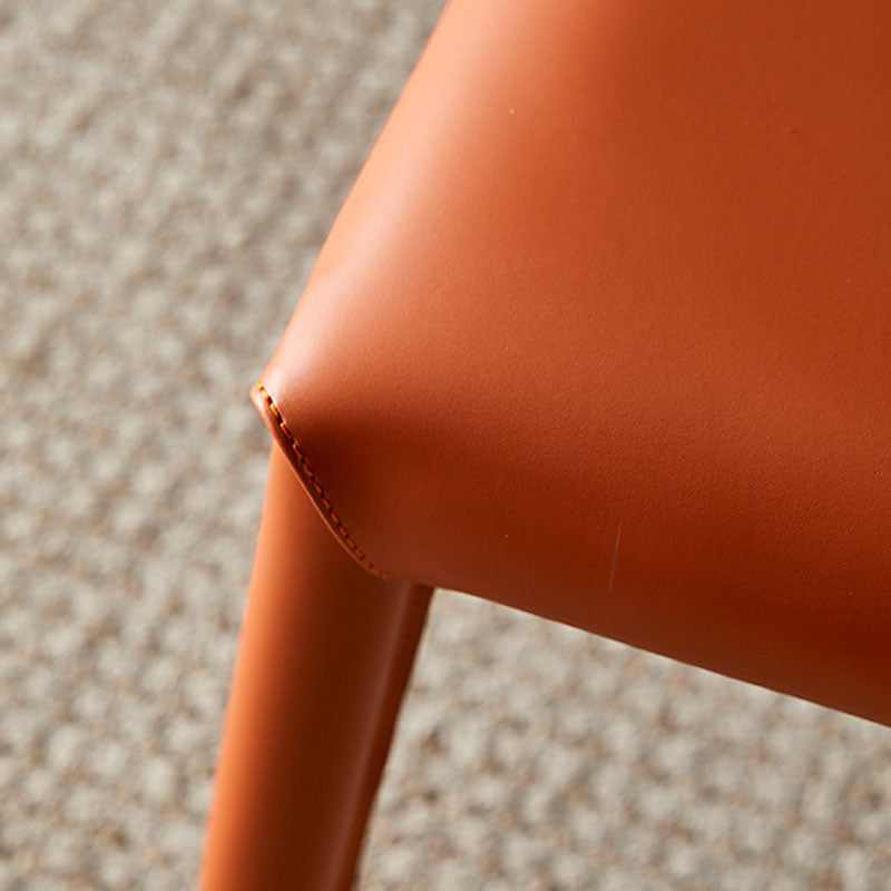 Glam ottomane in finta pelle in pelle resistente a colore solido pouf quadrati con gambe metalliche