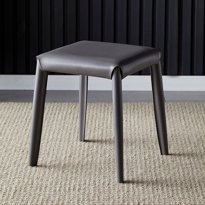 Glam otomano de cuero de cuero resistente al color sólido resistente otomano con patas de metal