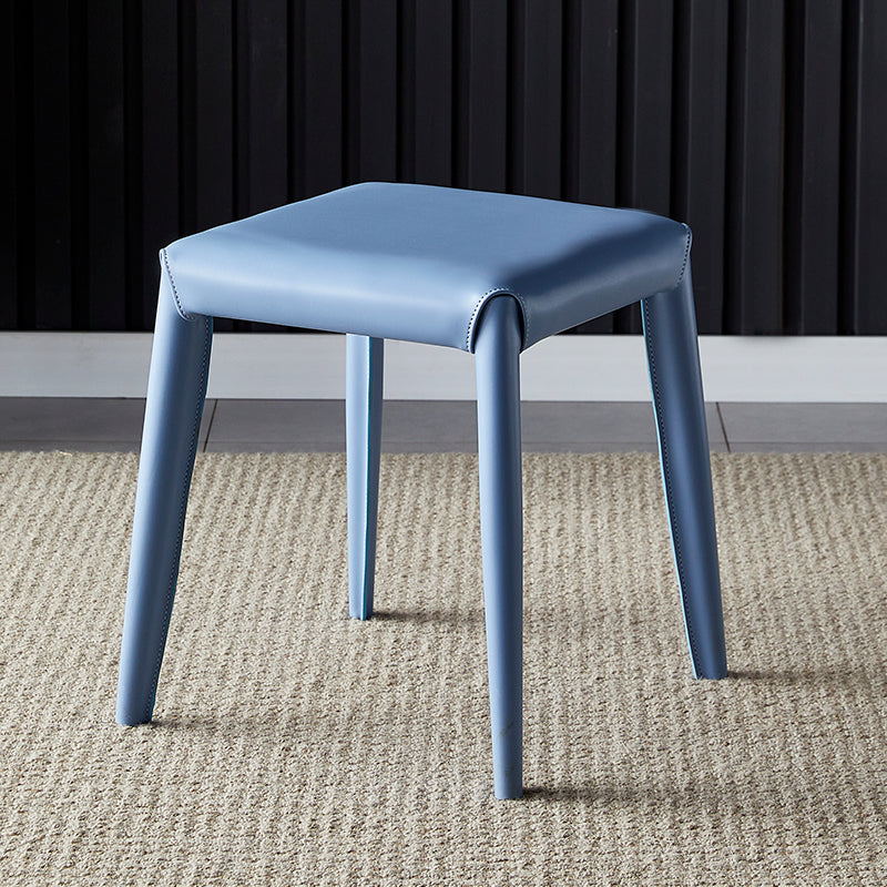 Glam ottomane in finta pelle in pelle resistente a colore solido pouf quadrati con gambe metalliche