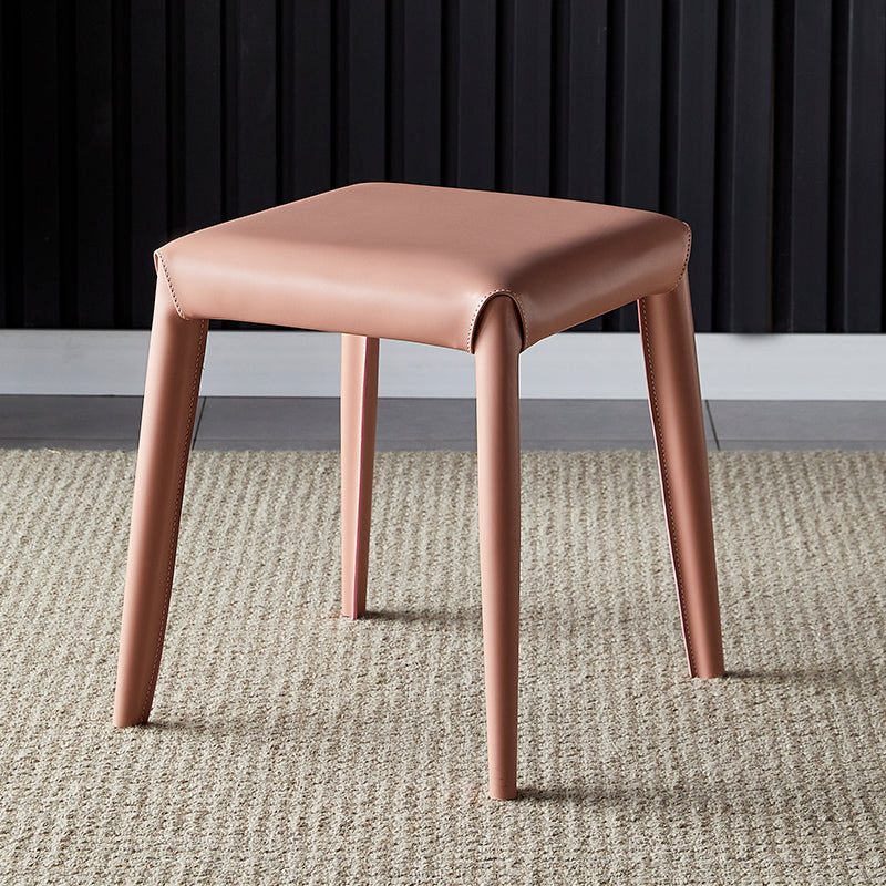 Glam ottomane in finta pelle in pelle resistente a colore solido pouf quadrati con gambe metalliche