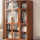 Modern Style Wardrobe Cabinet Solid Wood Clothes Rail Wardrobe Armoire