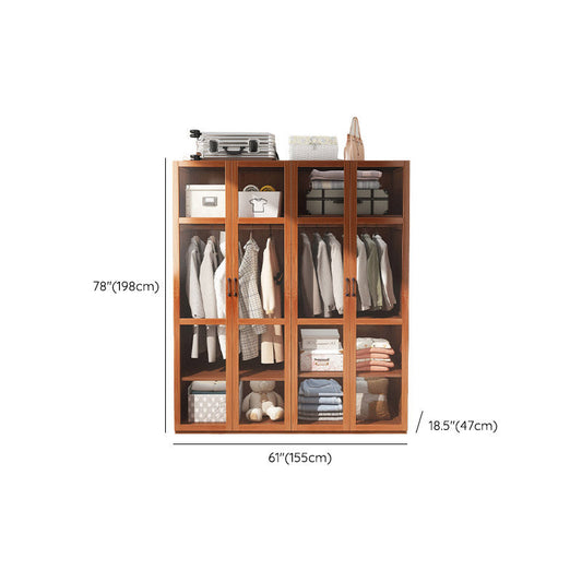 Gabinete de vestuario de estilo moderno Armario de riel de riel de madera maciza