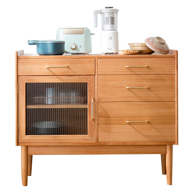 Sala da pranzo a tavola contemporanea con cassetti e deposito