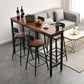 Contemporary Table and Stool Set Solid Wood 1/2/3/5 Pieces Pub Table Set Table & Chair(s) 47.2"L x 15.7"W x 41.3"H Brown Clearhalo 'Bar Furniture' 'furn' 'furn_home_bar_bar_sets' 'Furniture' 'Home Bars & Bar Sets' 'home_bar_bar_sets' 'Kitchen & Dining Furniture' 7102664