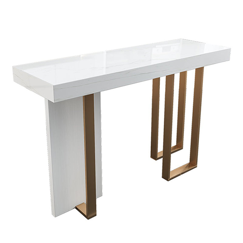 Juego de pub rectangular de estilo contemporáneo Juego de comedor de pub de mármol sintético de 1/5 piezas