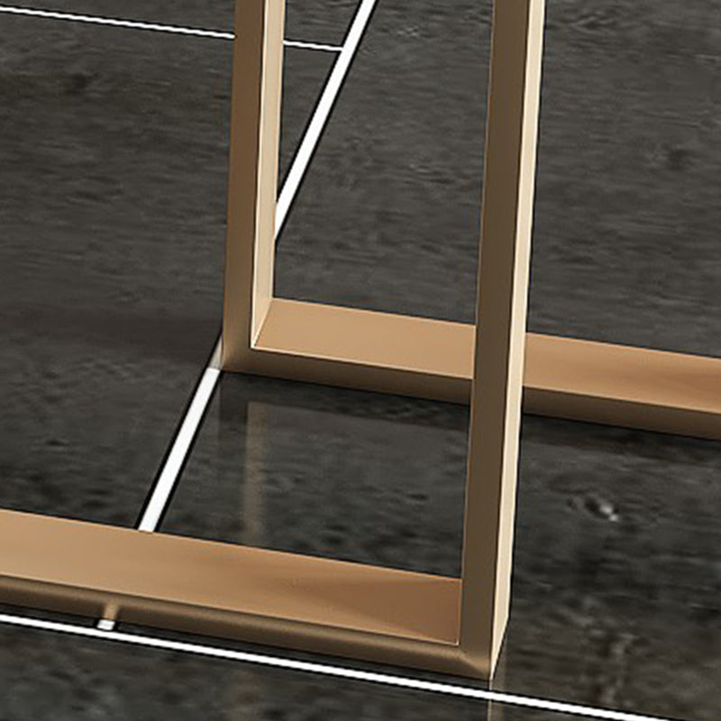 Juego de pub rectangular de estilo contemporáneo Juego de comedor de pub de mármol sintético de 1/5 piezas