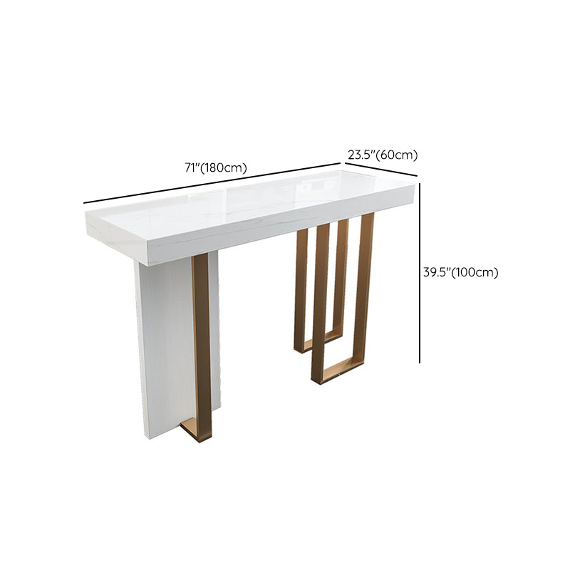 Juego de pub rectangular de estilo contemporáneo Juego de comedor de pub de mármol sintético de 1/5 piezas