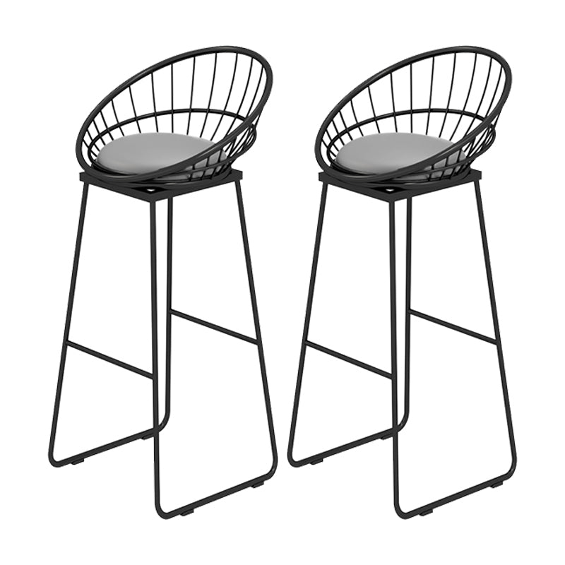 Sgabello da bar senza braccio da pranzo rivestito con una base in metallo