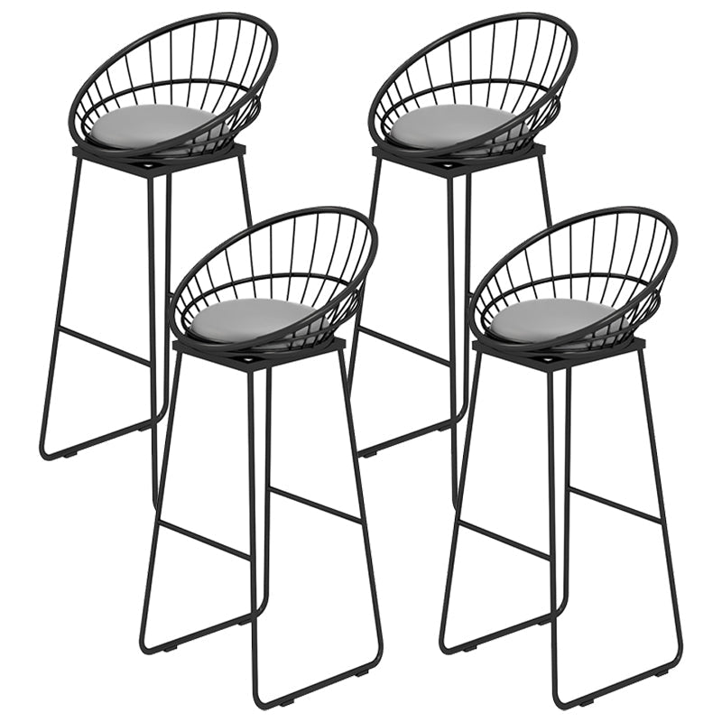 Sgabello da bar senza braccio da pranzo rivestito con una base in metallo