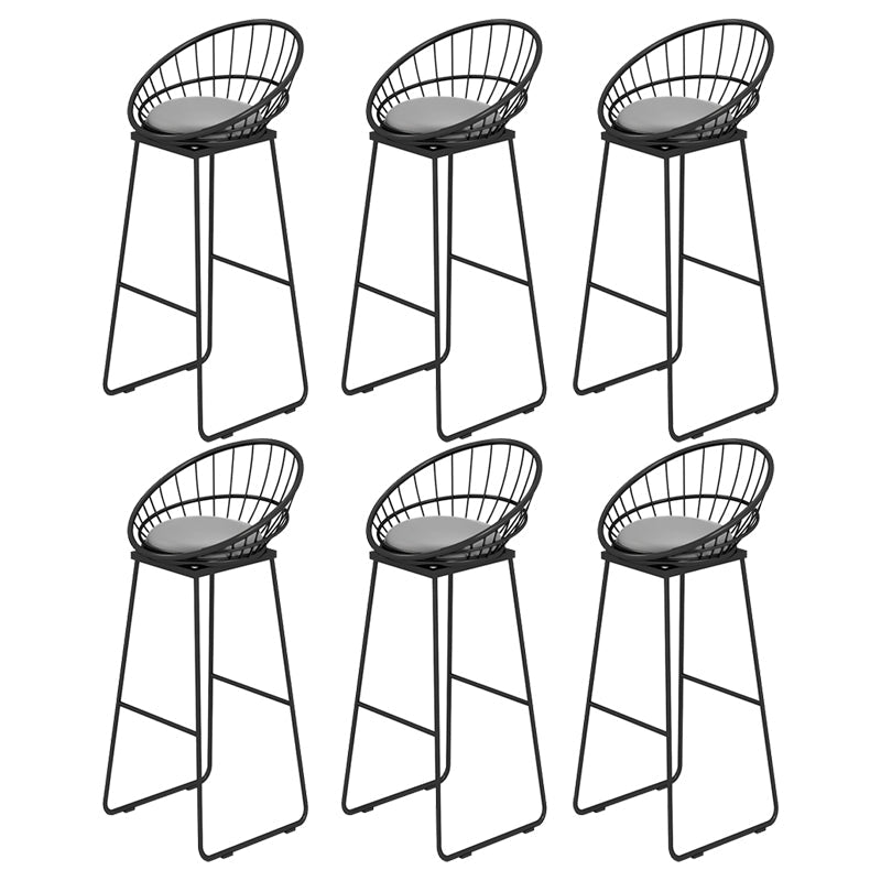 Sgabello da bar senza braccio da pranzo rivestito con una base in metallo