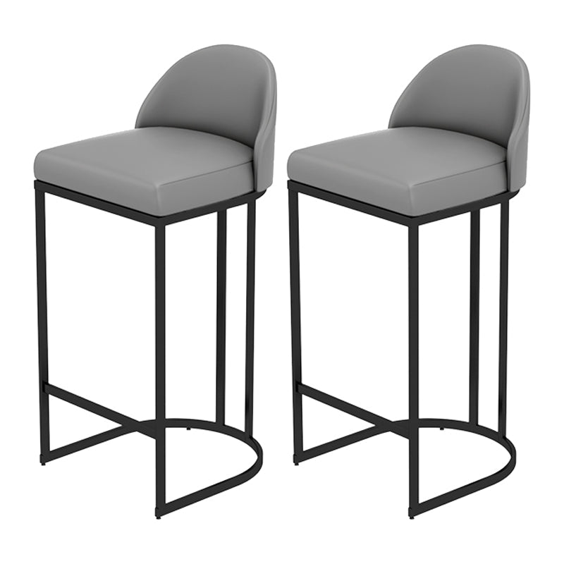 Sgabello da bar senza braccio da pranzo rivestito con una base in metallo