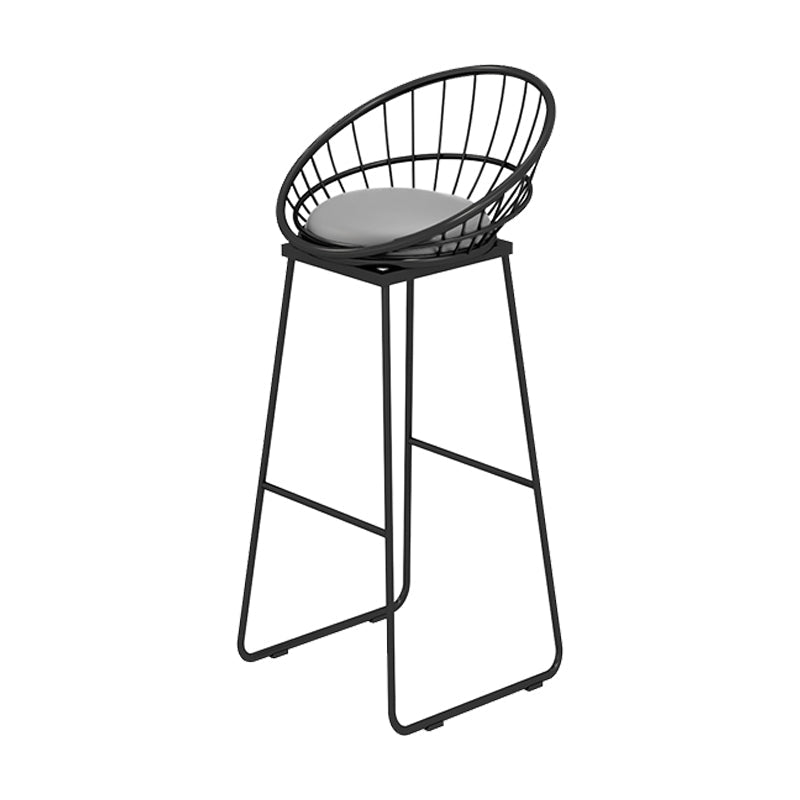 Sgabello da bar senza braccio da pranzo rivestito con una base in metallo